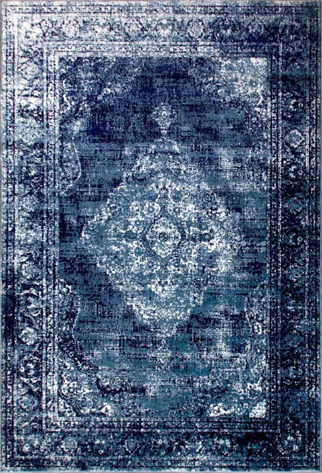 Dark Blue Persian Rug Vintage Style Persian