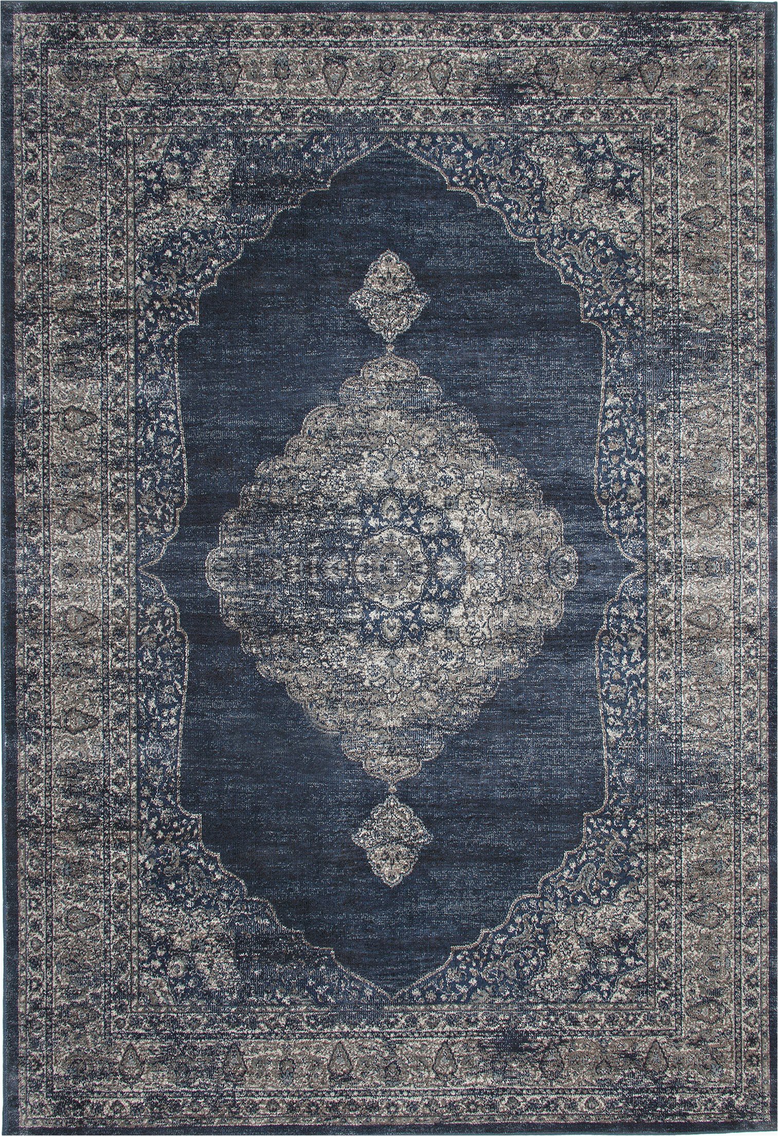 Faded Blue Persian Rug Navy Blue and Silver Faded Worn Overdyed Style Rug