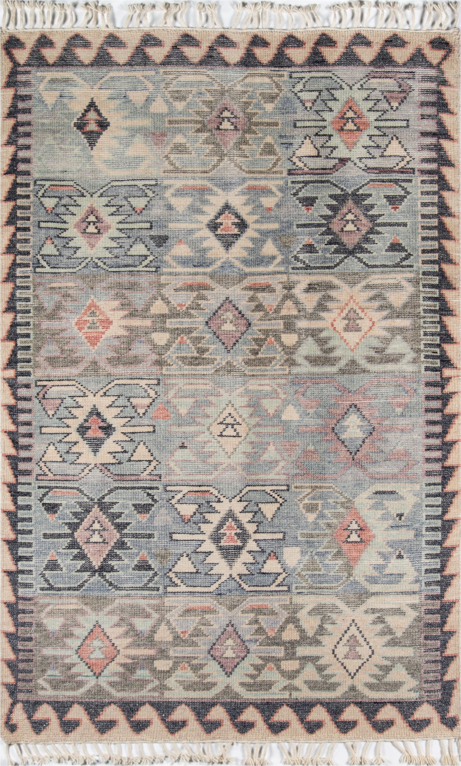 Finn Hand Knotted Rug Blue Multi Bring some Fun Colorful Life Into Your Space with the Agape