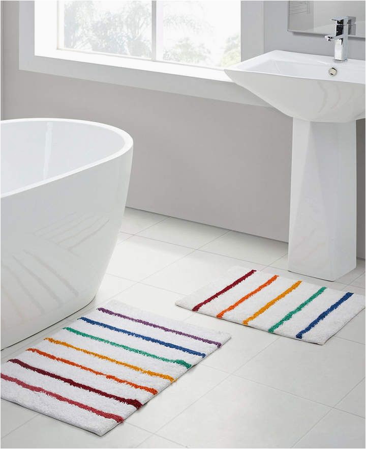 Large Bathroom Rug Sets Vcny Home Rainbow Stripe 2 Pc Bath Rug Set Bedding