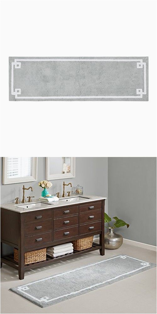 Large Gray Bathroom Rug Evan Cotton Tufted Washable Bath Mat Luxury solid Bathroom