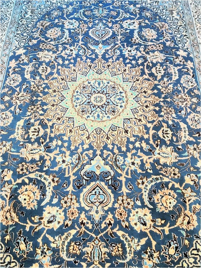 Light Blue Persian Rug Light Blue Nain Rug Genuine Handmade Persian Rug
