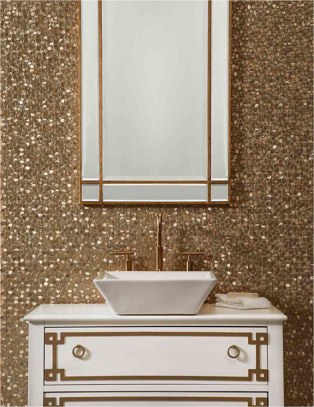 Metallic Gold Bathroom Rugs Glamorous Gold Tiles
