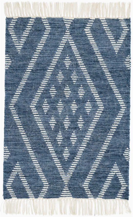 Navy Blue Woven Rug Healy Blue Woven Wool Rug