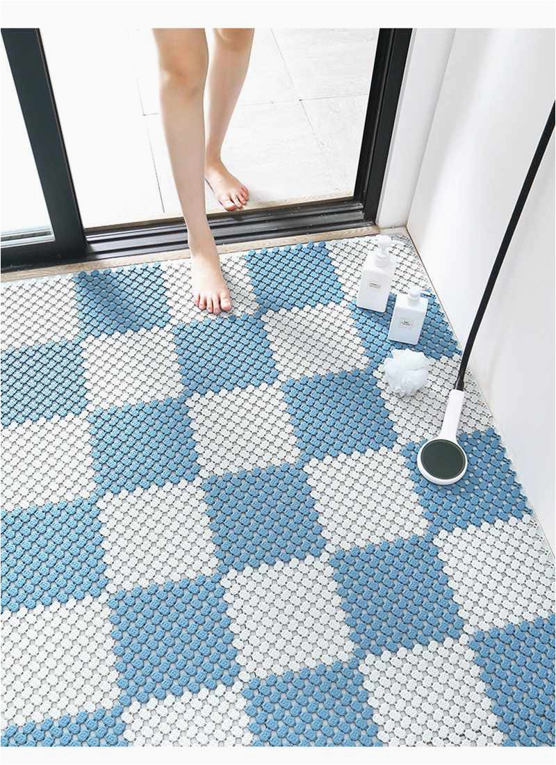 Non Slip Bathroom Rugs for Elderly Diy Splice Bath Mat Anti Slip Massage Shower Carpet Grid Pvc Plastic Mats for Stitching Puzzle Pad Bathroom Accessories