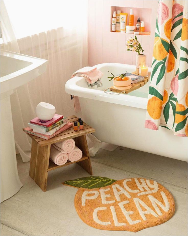 One Home Bath Rugs Peach Clean Bathroom Decor Inspiration Peach Bath Rug and