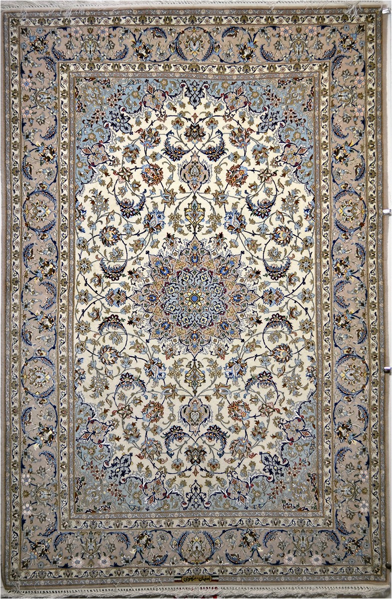 Pale Blue Persian Rug isfahan Silk Persian Rug Item 777