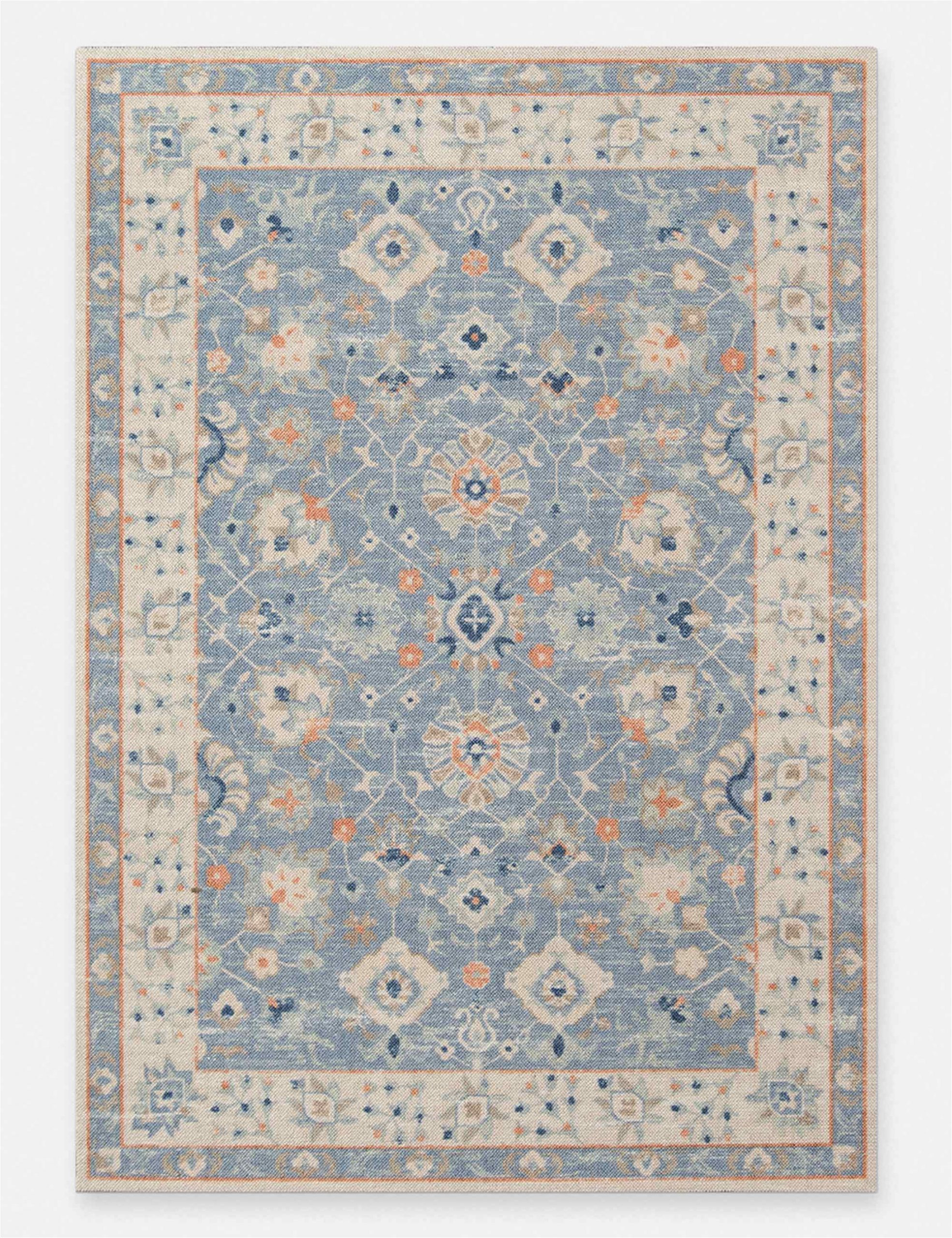 Peach and Blue Persian Style Chenille Oasis area Rug A Palette Of soft Subtle Hues Gives This Patterned Rug A