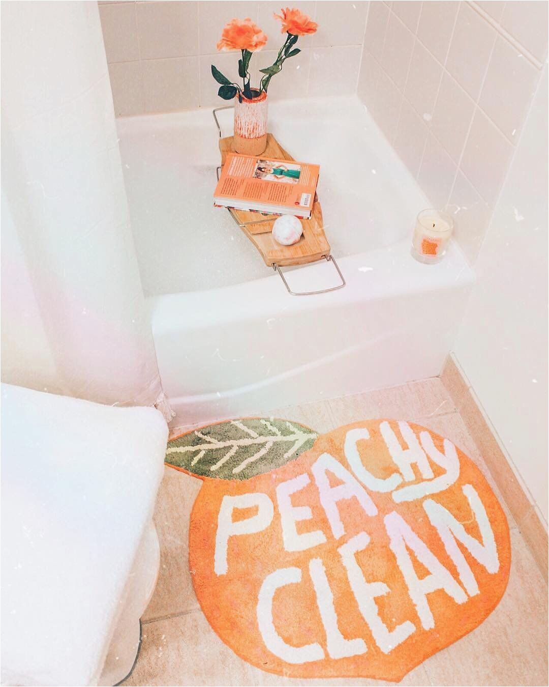 Peach Colored Bath Rugs Peachy Clean Bath Mat