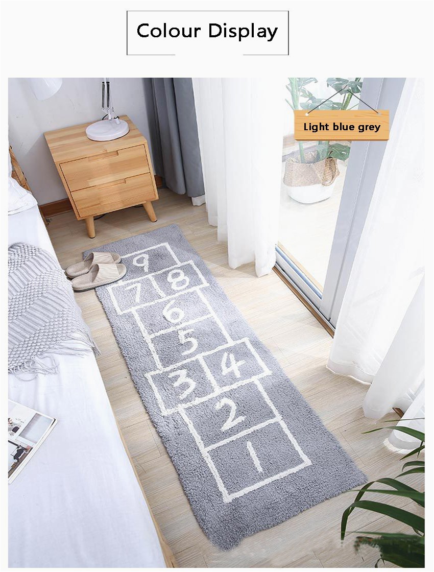 Plush Bathroom Rug Runner Us $38 16 Off soft Shaggy Cotton Hopscotch Kid Children Rugs Absorbent Non Slip Durable Rug Mat for Bedroom Kitchen Playroom Gray Blue Yellow Mat