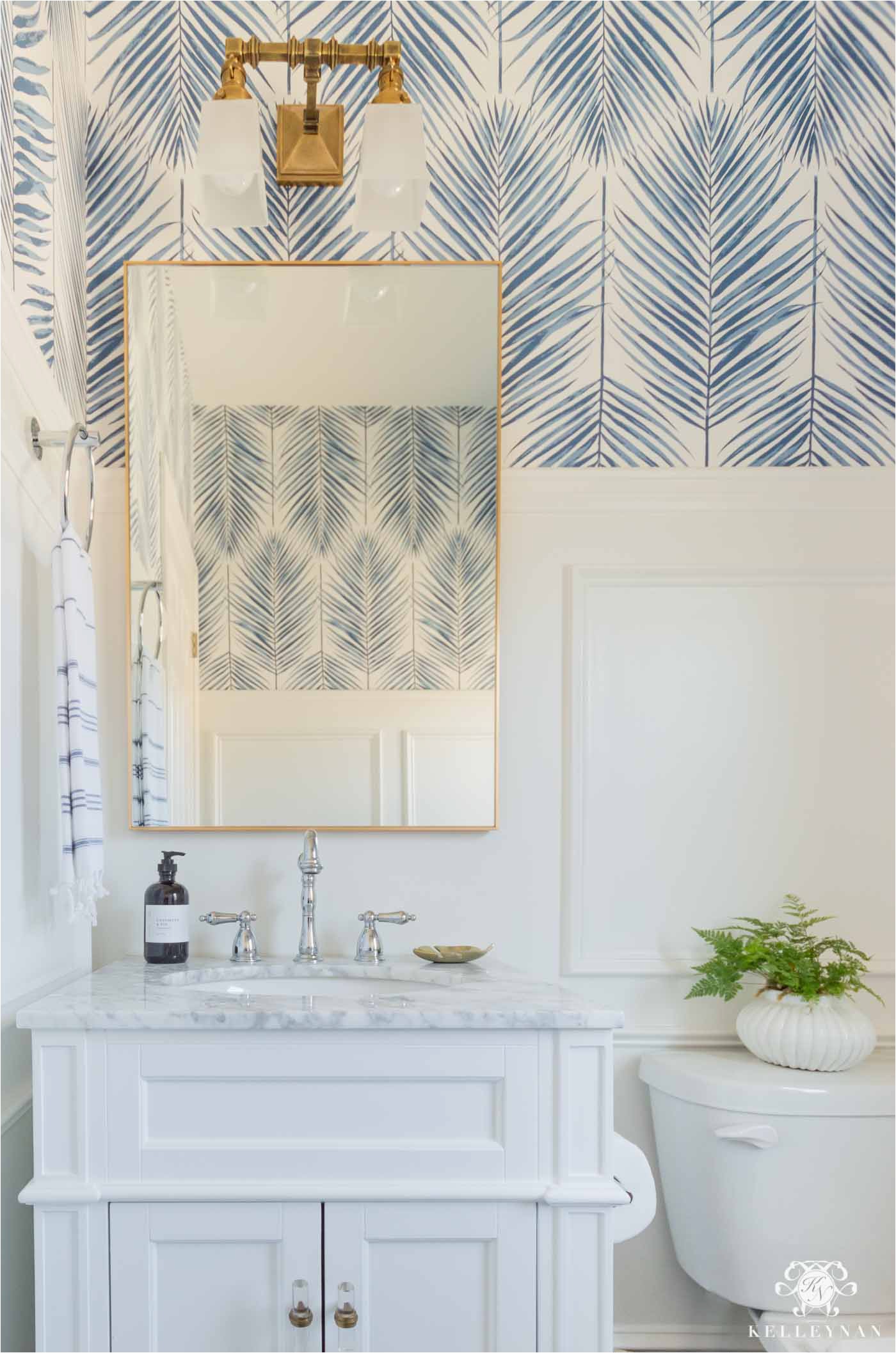 Powder Blue Bathroom Rugs Coastal Powder Room A Modern Classic Design