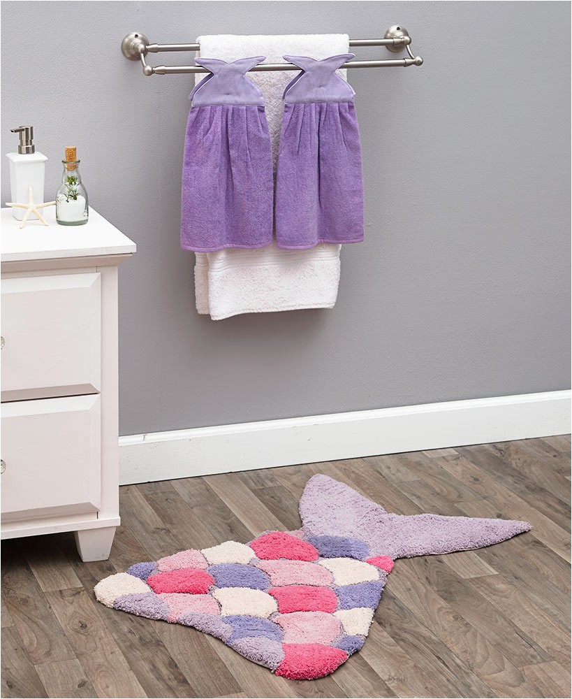 Purple Bathroom Rugs and towels Mermaid Tail Bath Rugs or towels