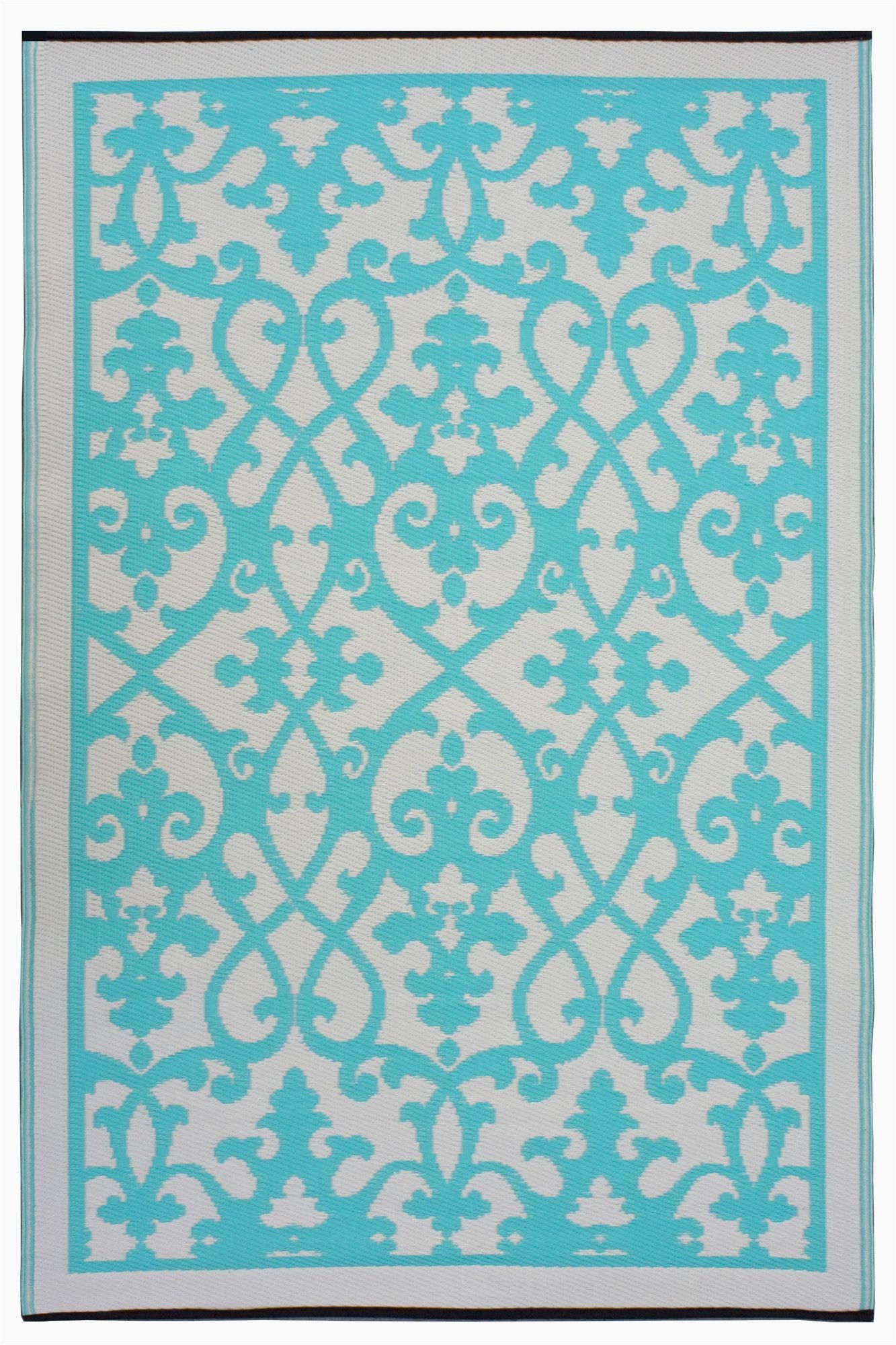 Tiffany Blue area Rug Fab Rugs World Venice Gray & Turquoise Indoor Outdoor area