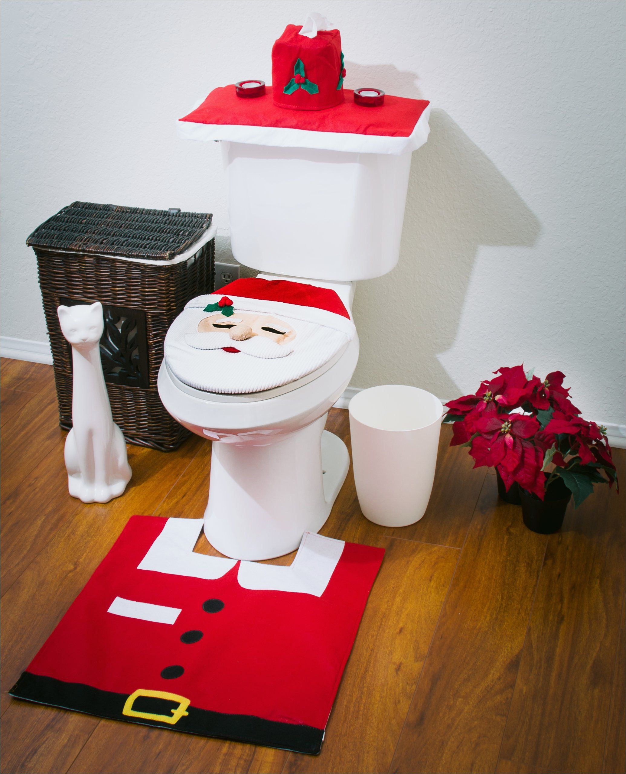Toilet Seat Cover and Rug Bathroom Set Amazon Santa toilet Seat Cover and Rug Set Bathroom