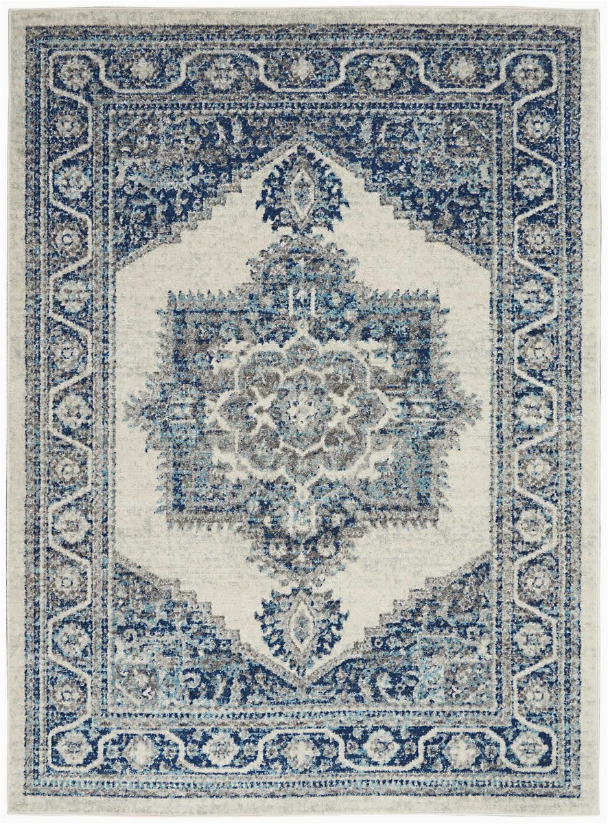 Vintage Blue Persian Rug Nourison Persian Vintage Prv01 Ivory Blue area Rug