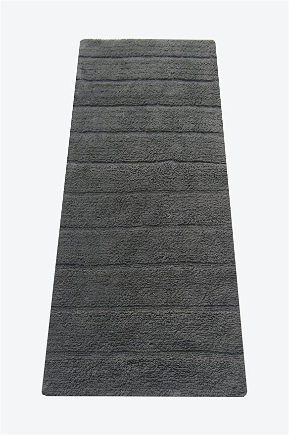 Washable Bathroom Runner Rugs Chardin Home New Cordural solid Bath Runner with Latex Spray Non Skid Backing 24" W X 60 L Dark Gray