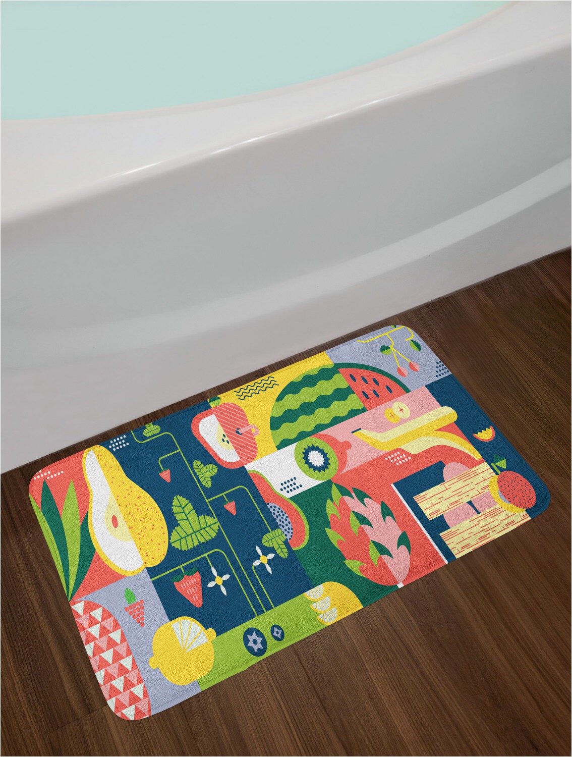 Wayfair Bathroom Rugs and towels Modernistic Nature with Food Elements Bath Rug