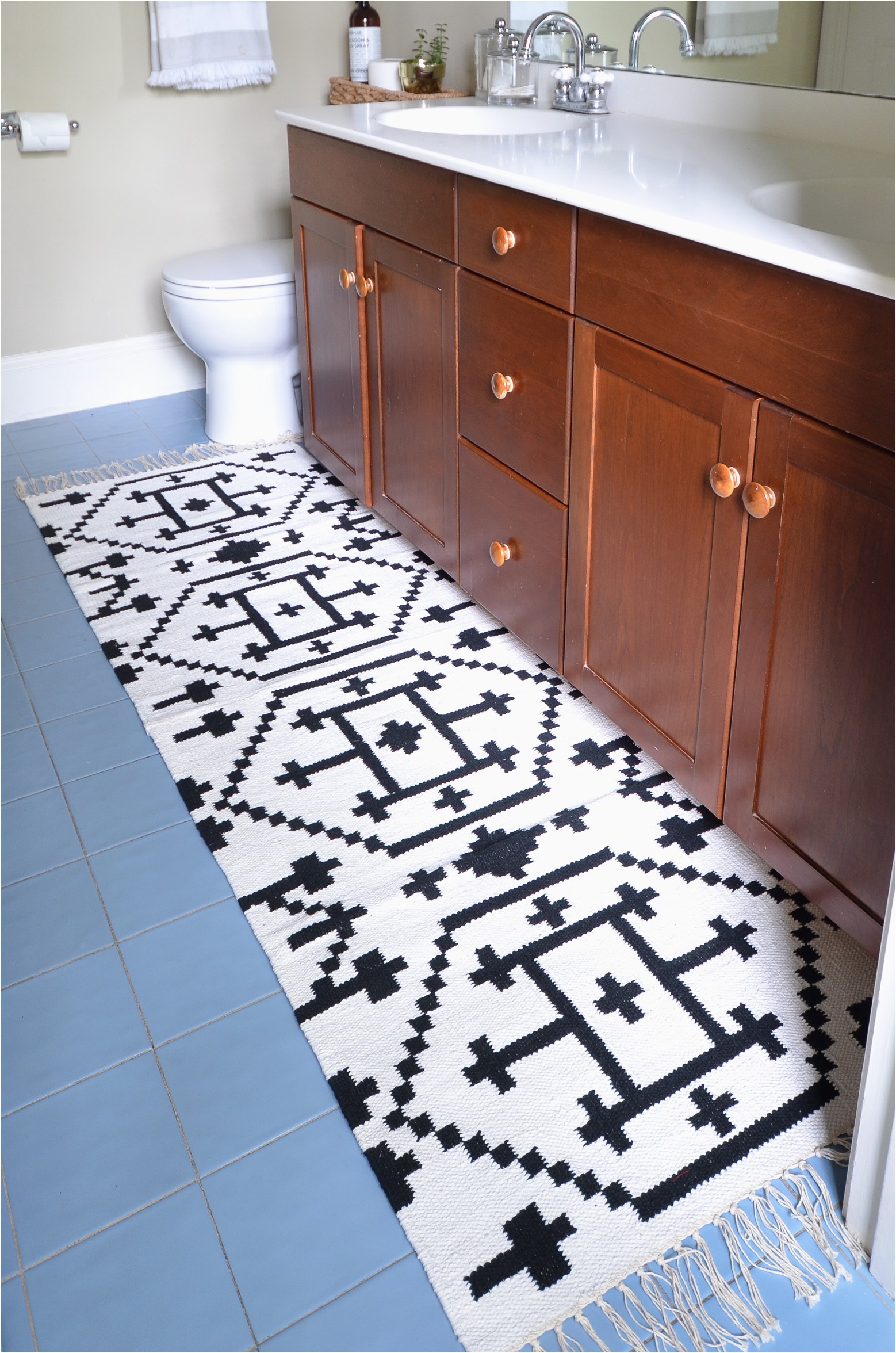 White Bathroom Runner Rug How to Sew Two Small Rugs to Her to Make A Custom Runner