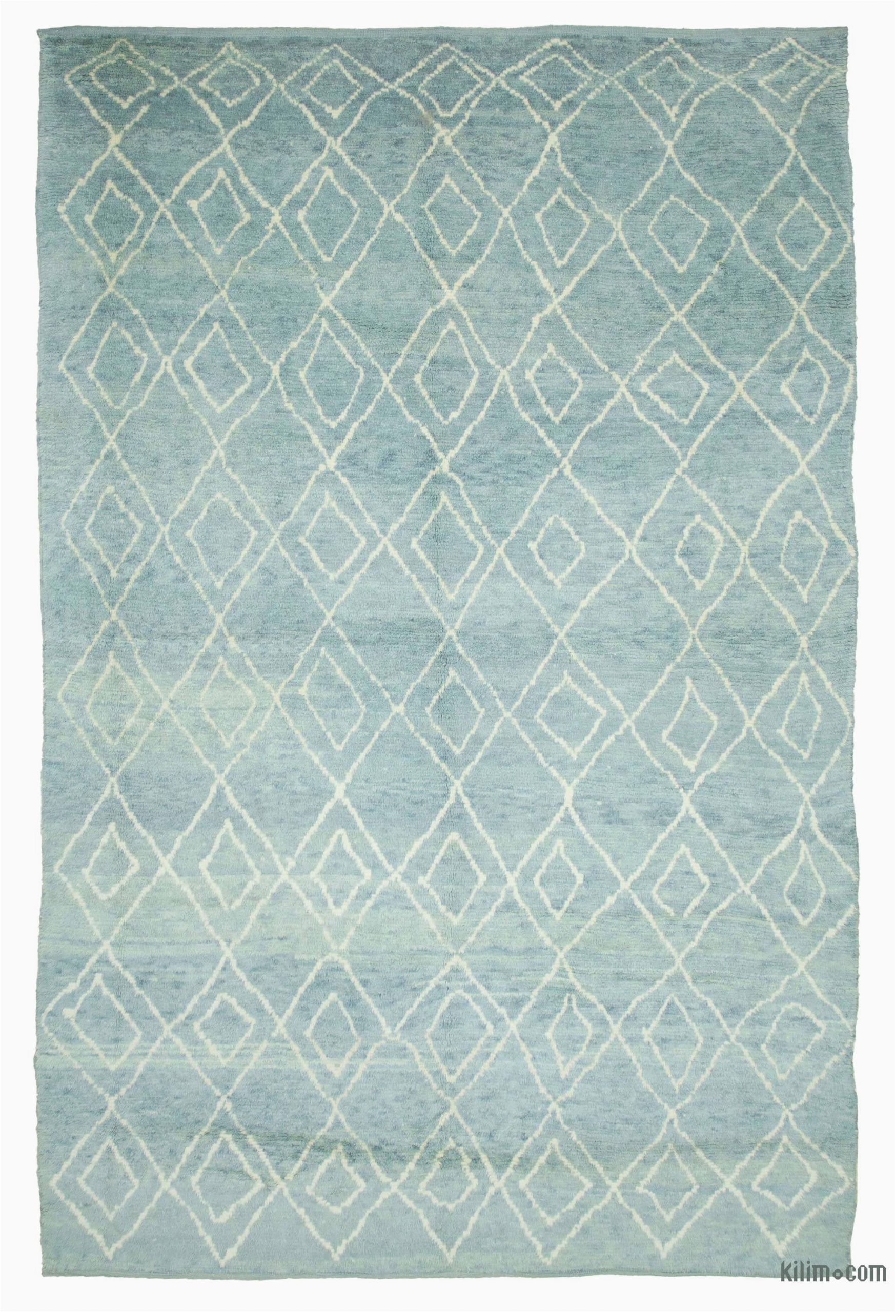 Wool area Rugs Blue Blue New Contemporary Hand Knotted Wool area Rug 9 X 13 7" 108 In X 163 In