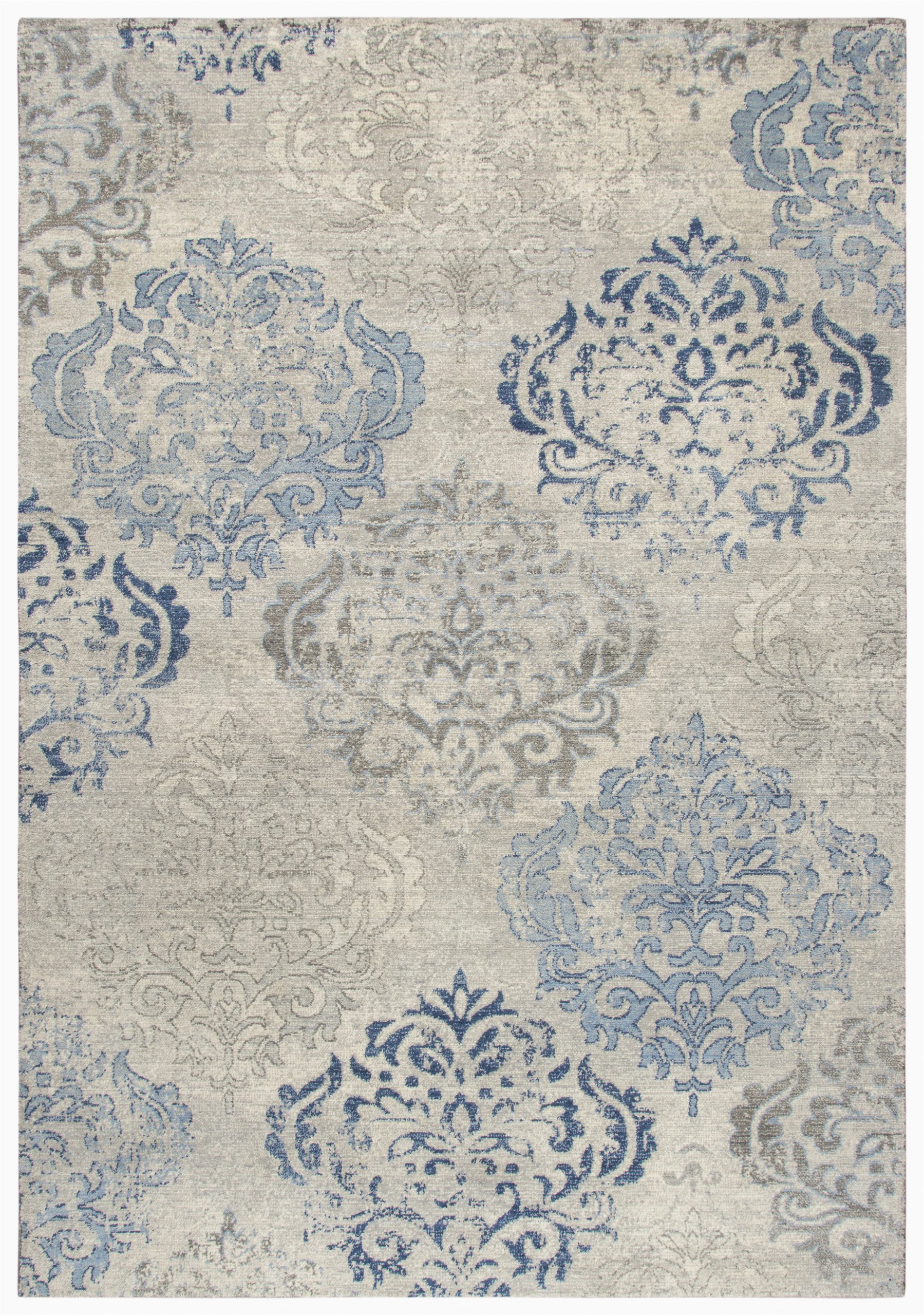 Wool area Rugs Blue Thora Floral Wool Light Gray Blue area Rug