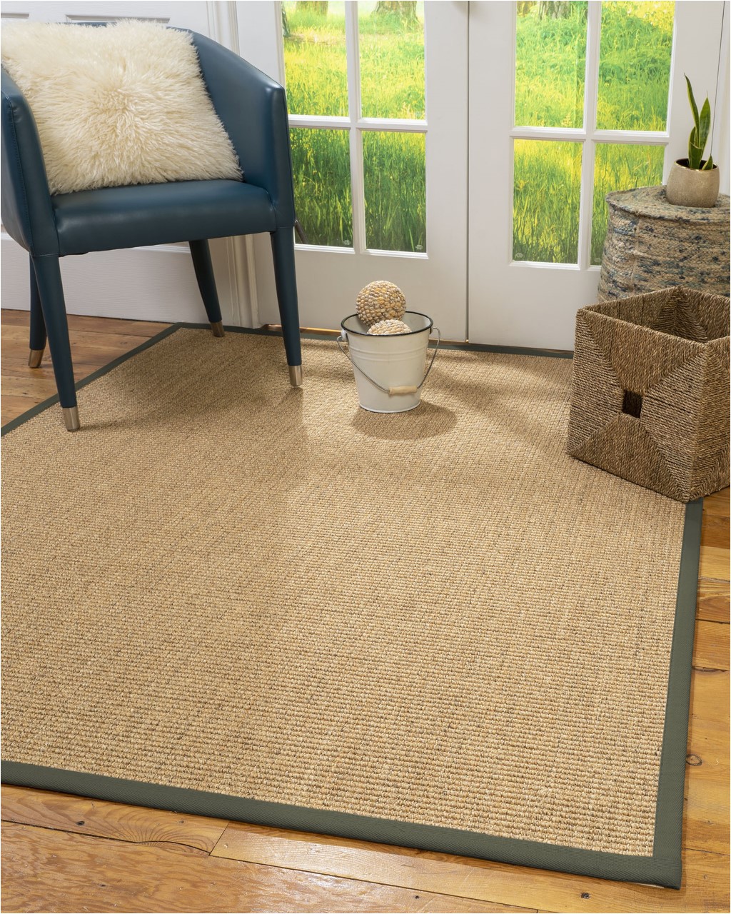 10 by 10 Square area Rugs Natural area Rugs Studio Custom Sisal Rug 10 Square Green Border
