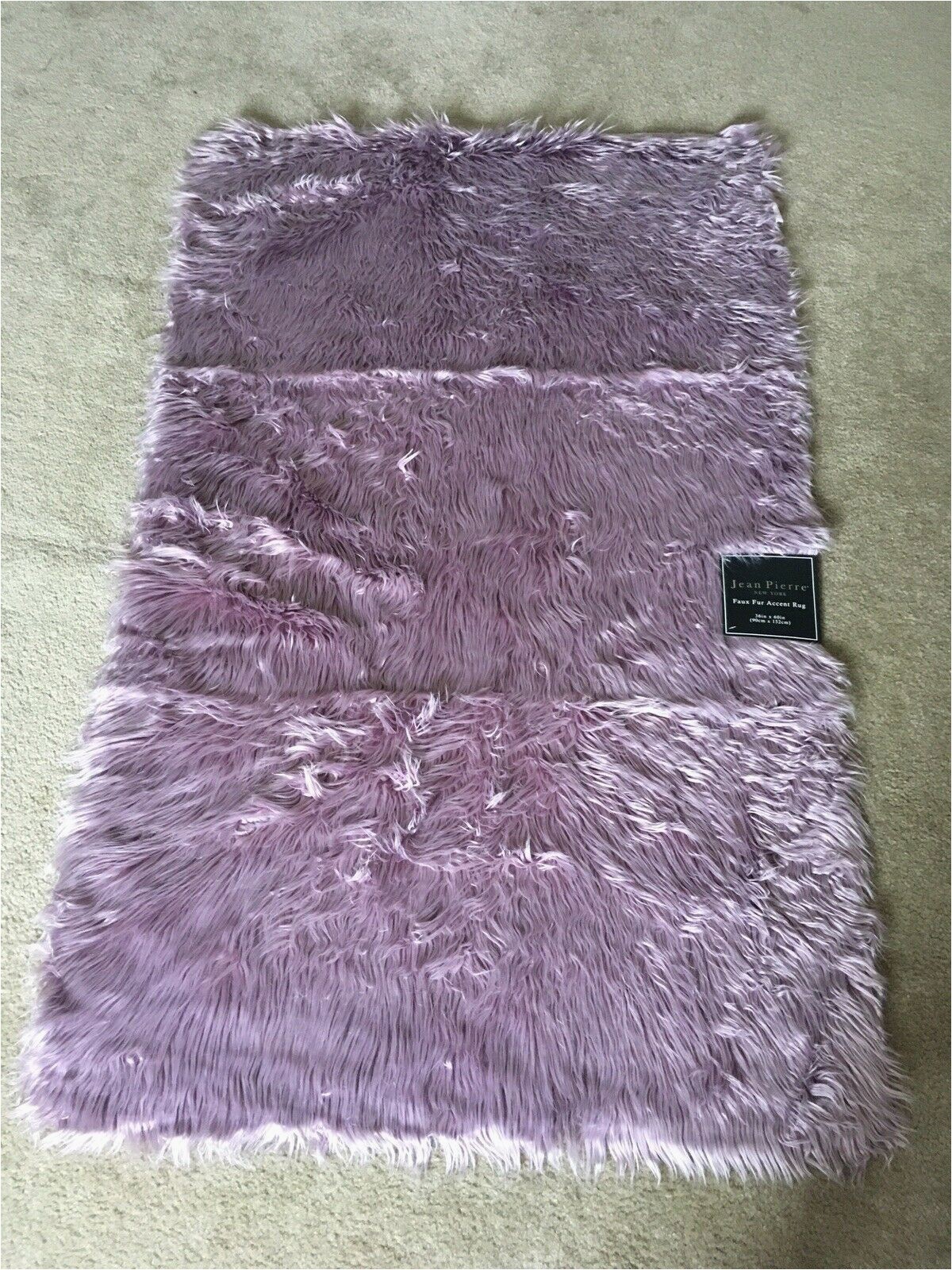 24 X 60 area Rugs Jean Pierre Faux Fur Rectangular Accent Rug Dusty Lilac 36” X 60”