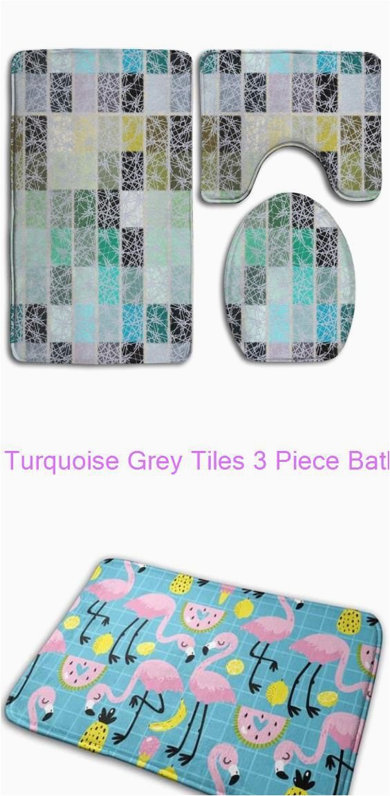 3 Piece Bathroom Rugs Turquoise Grey Tiles 3 Piece Bathroom Rugs Set Bath Rug