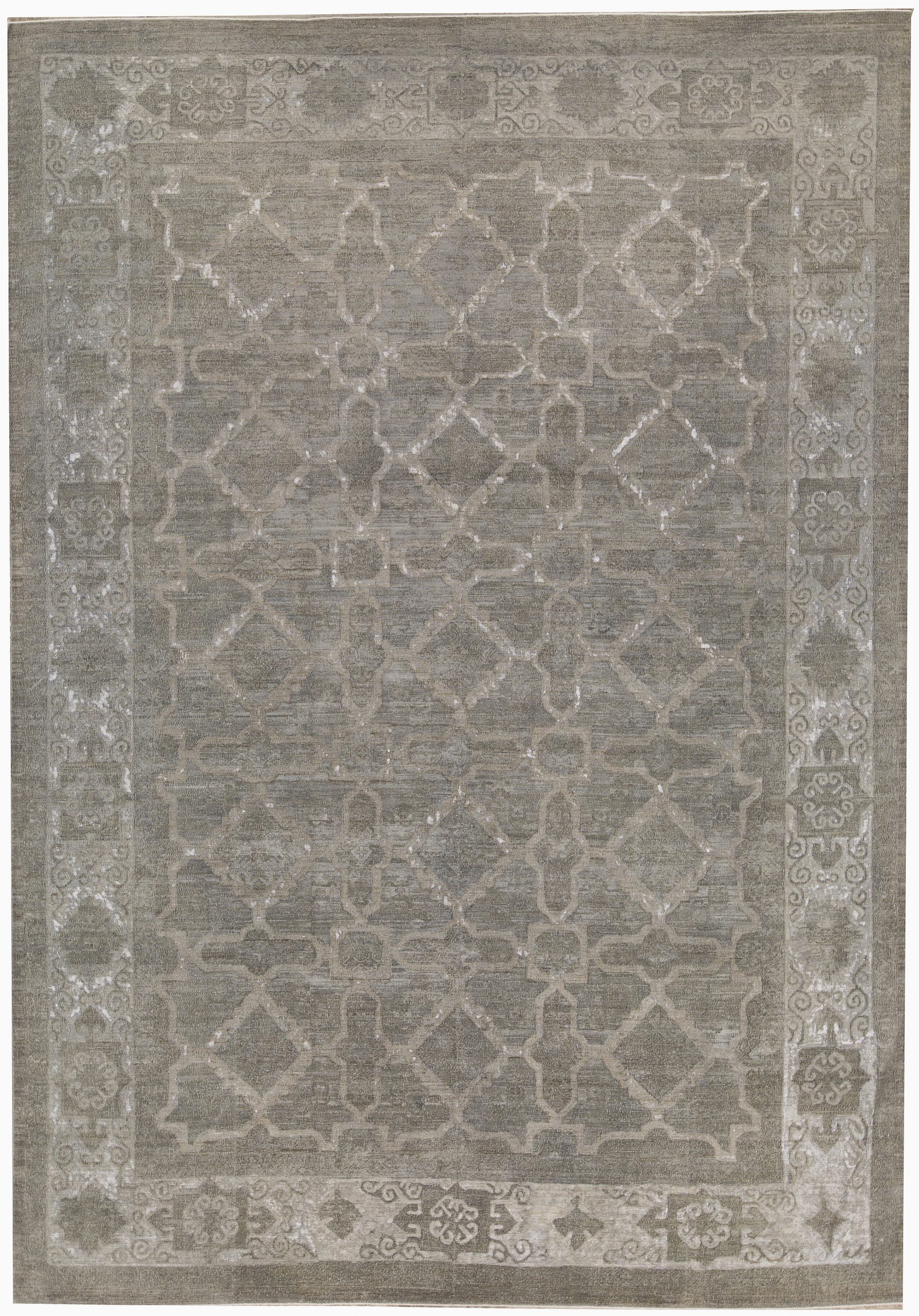 7 X 13 area Rug E Of A Kind Hand Knotted Gray 9 7" X 13 6" Wool area Rug