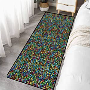 72 Inch Bathroom Rug Amazon Com Bathroom Runner Rug 24 X 72 Inch Colorful