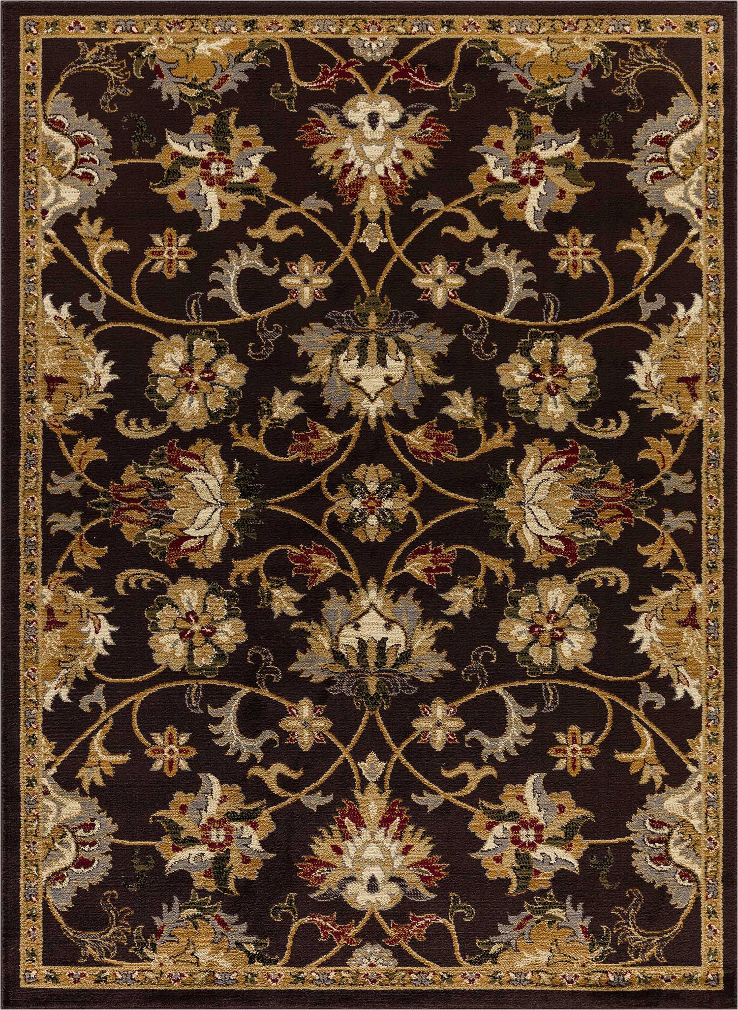 8 X 10 Contemporary area Rugs Mod Arte Crown Collection area Rug Contemporary & Traditional Style Persian Inspired Medallion Print & Classic Border Brown