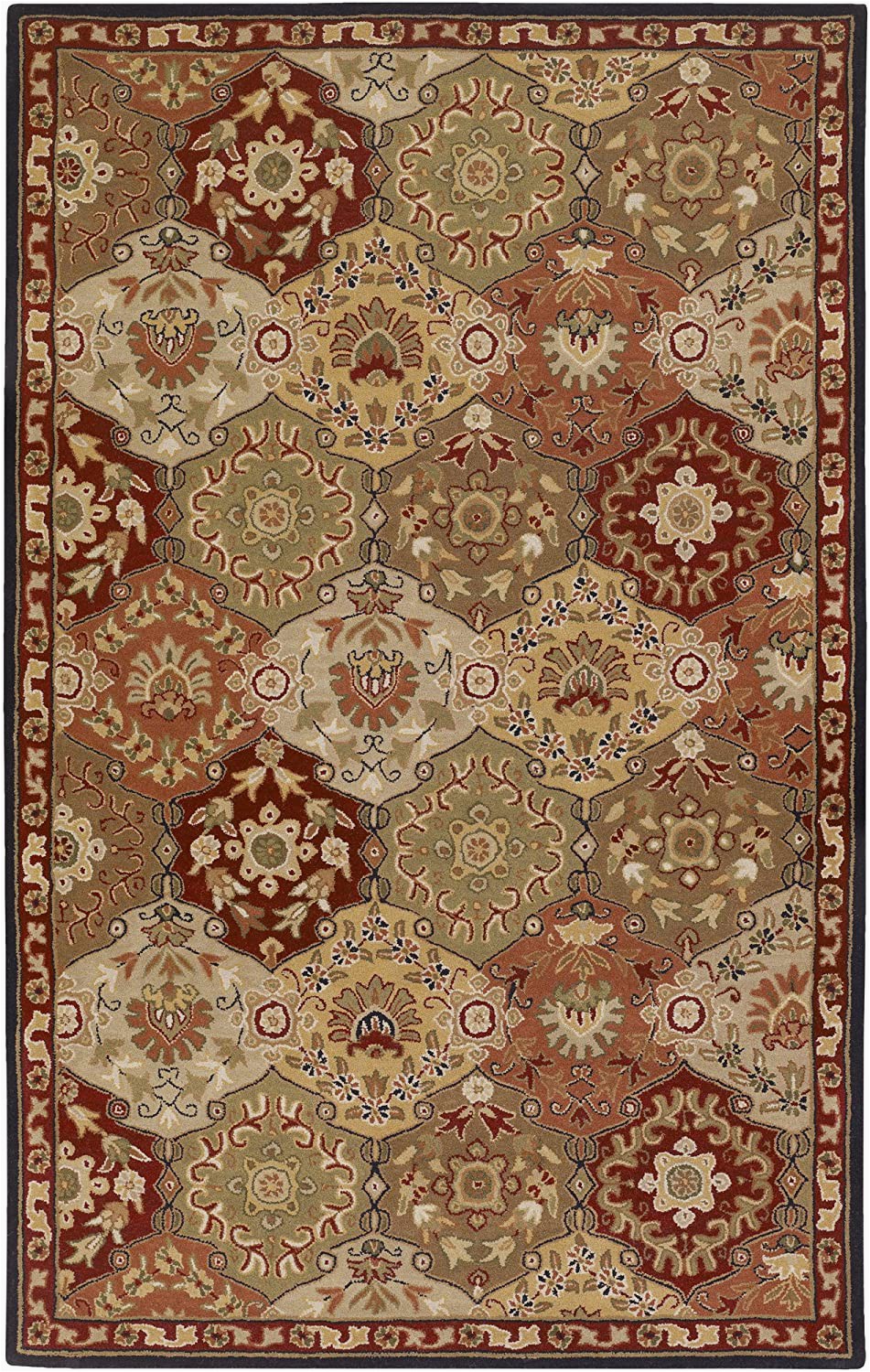 9 Foot Square area Rugs Surya Cae 1034 Caesar Red 9 Feet 9 Inch Square area Rug