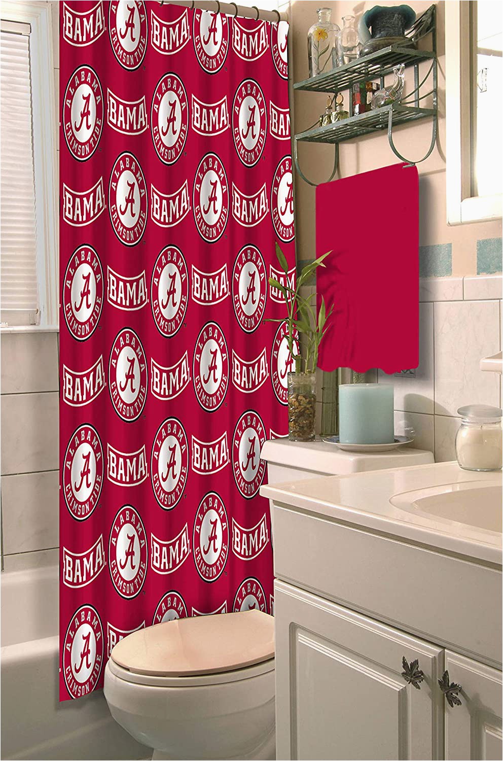 Alabama Crimson Tide Bathroom Rug Set Ncaa University Of Alabama Decorative Bath Collection Shower Curtain