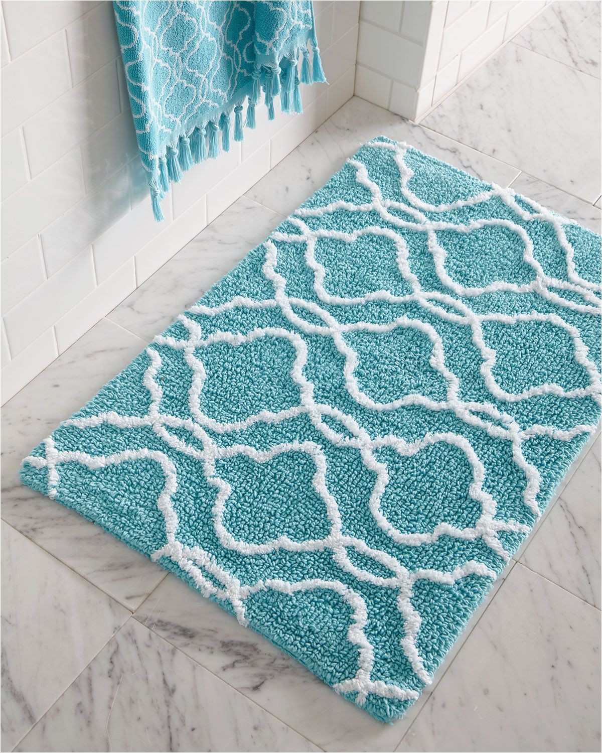 Aqua Blue Bathroom Rugs Dena Home Tangiers Bath Rug