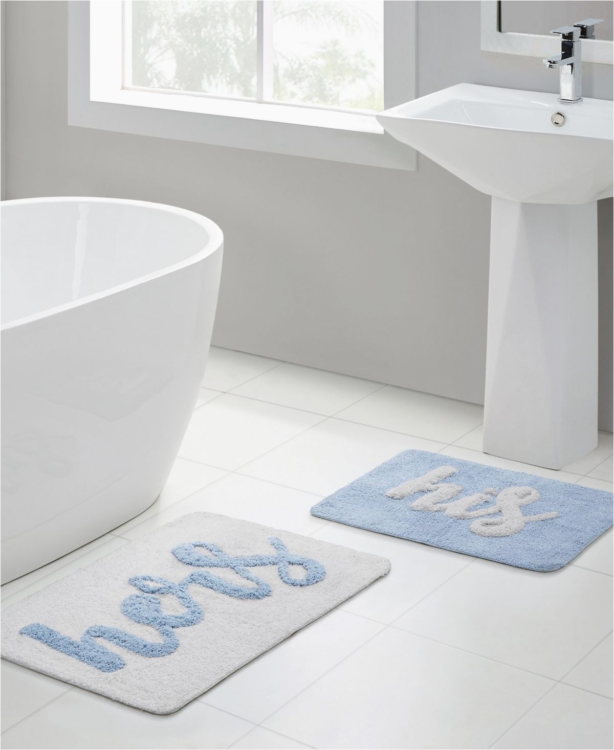 Baby Blue Bathroom Rugs Vcny Home His Hers 2 Pc Bath Rug Set & Reviews Bath Rugs
