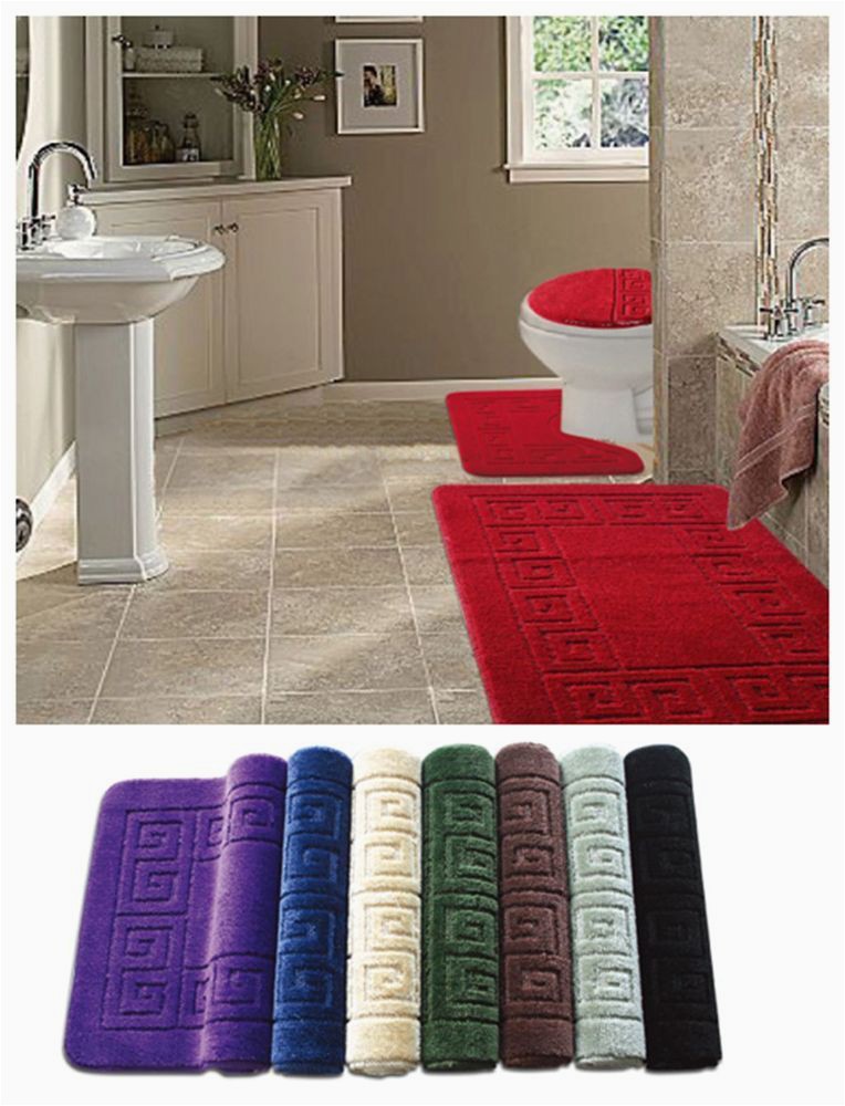 Bathroom Rugs and toilet Lid Covers 3pc Bathroom Rug Mats Bath Set Bath Mat Contour Rugs