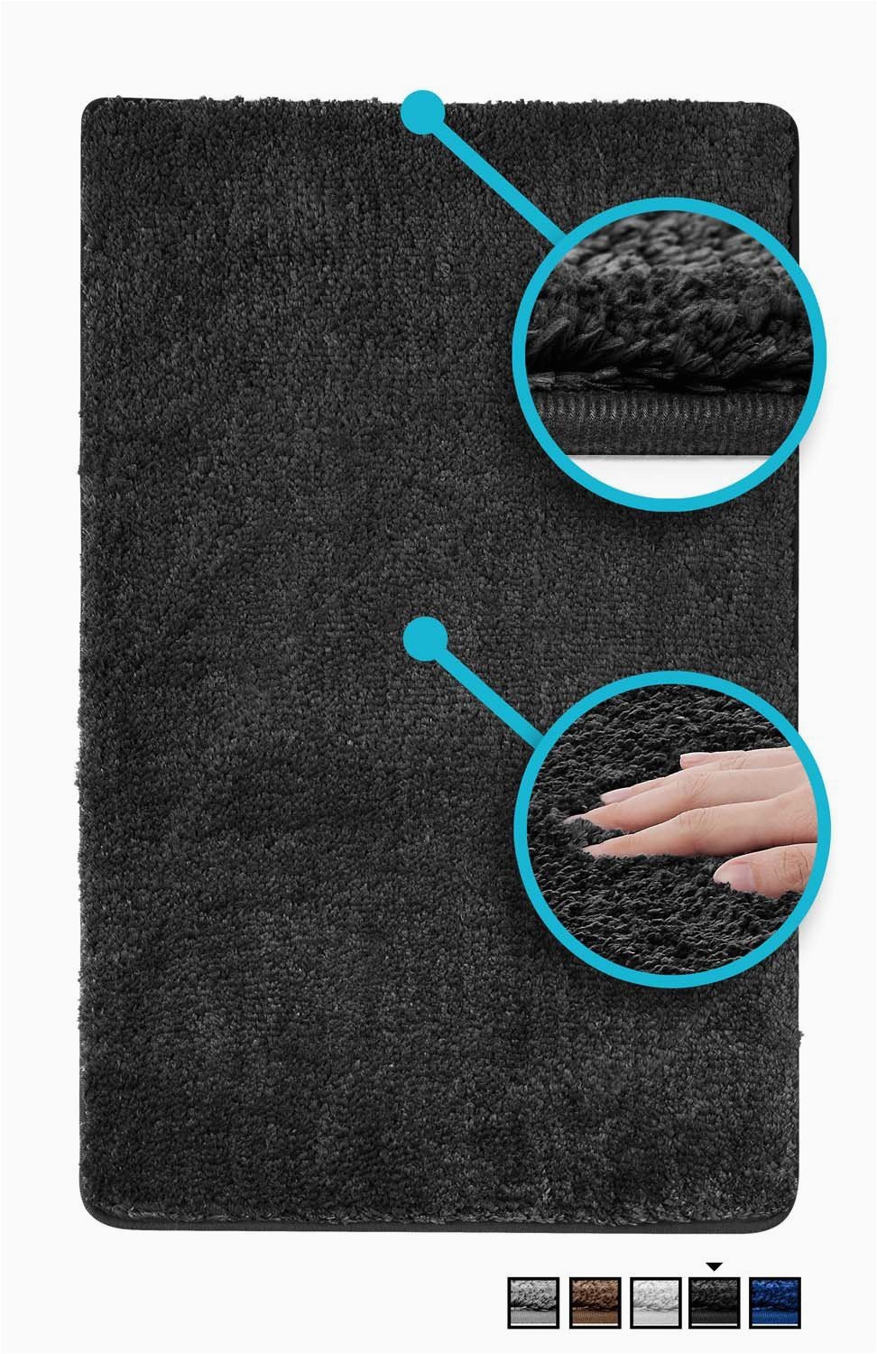 Bathroom Rugs Non Slip Backing Luxe Rug Luxuriously Plush Microfiber Bathroom Rugs Non Slip Backing 19 5 X 31 5 In