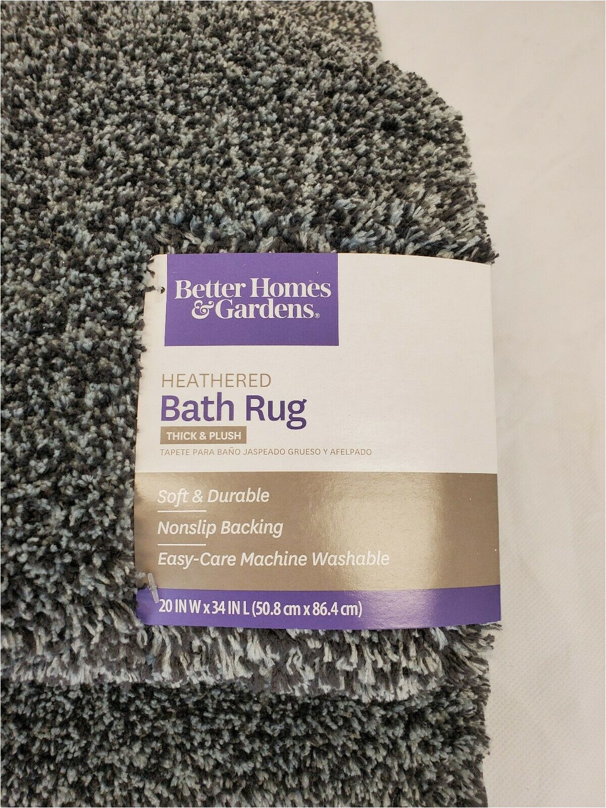 Better Homes and Gardens Heathered Bath Rug Thick and Plush Ultra soft Stain Resistant Better Homes and Gardens Thick and Plush Bath Rug New