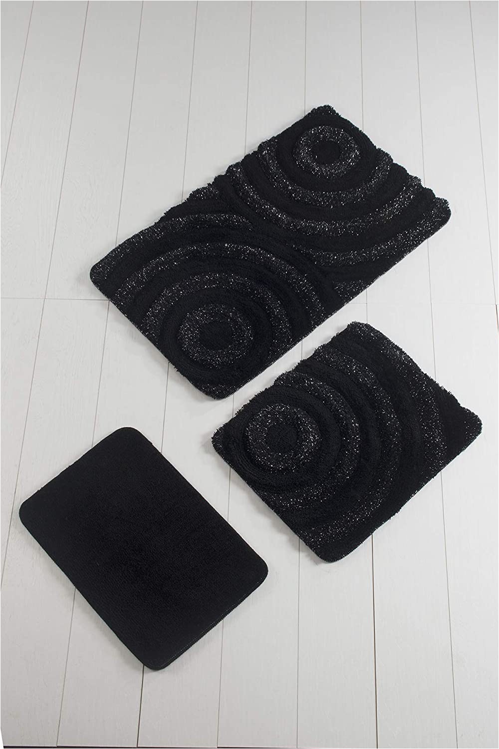 Black and Beige Bathroom Rugs Amazon Wave Black Bathroom Rugs Set 3 Pieces 24 X 40
