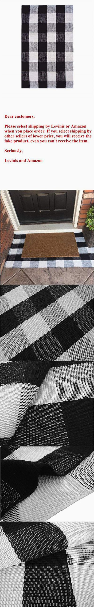 Black and White Checkered Bathroom Rug Black and White Plaid Rug Cotton Porch Rugs Hand Woven