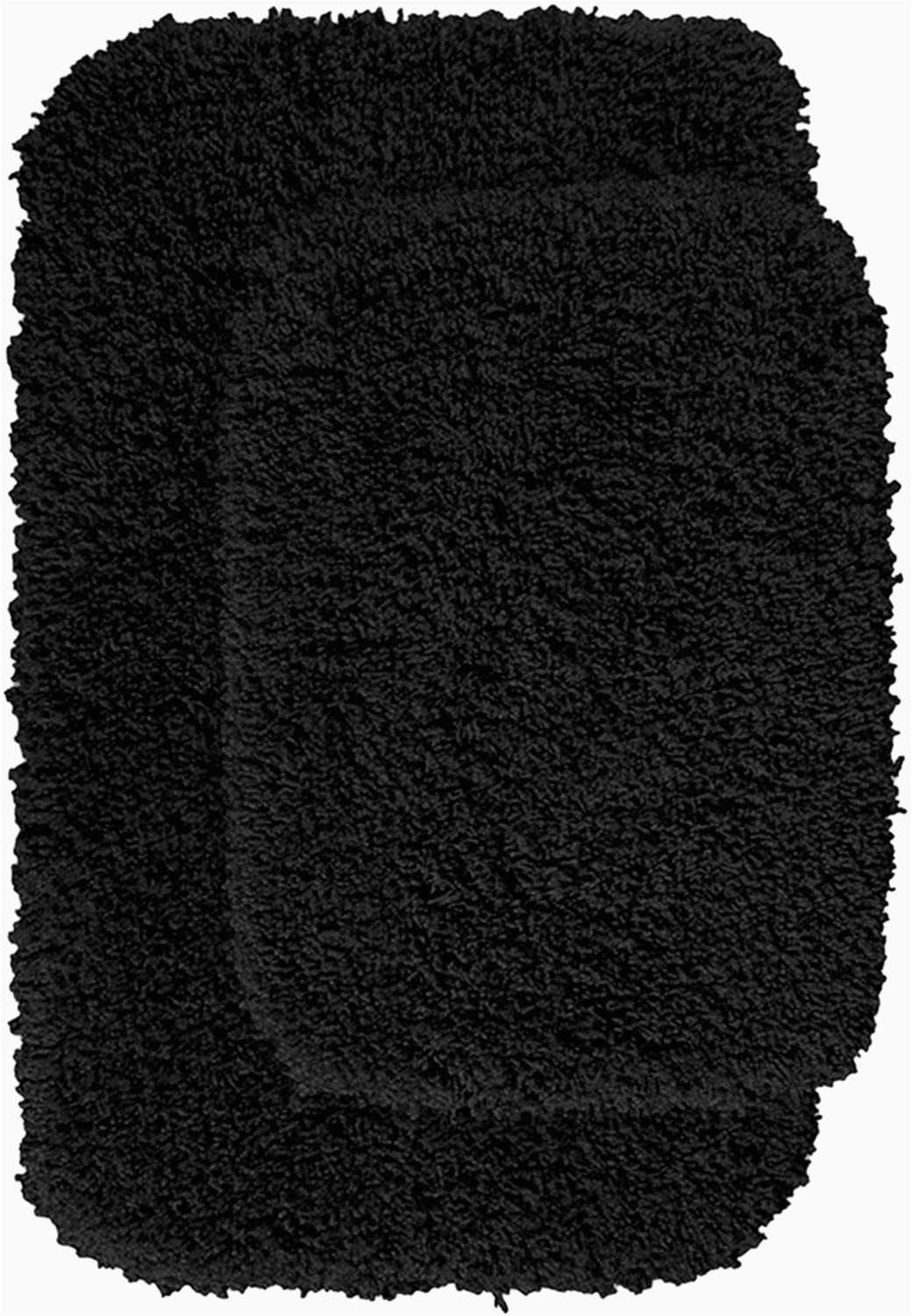 Black Shag Bathroom Rug Garland Rug 2 Piece Serendipity Shaggy Washable Nylon Bathroom Rug Set Black