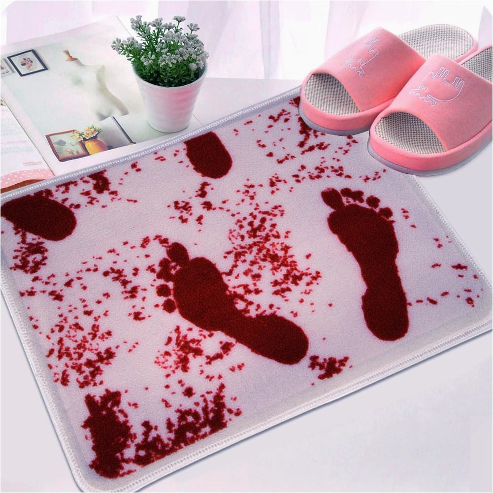 Blood Rug for Bathroom Washable Shower Horror Blood Bath Bathroom Bloody