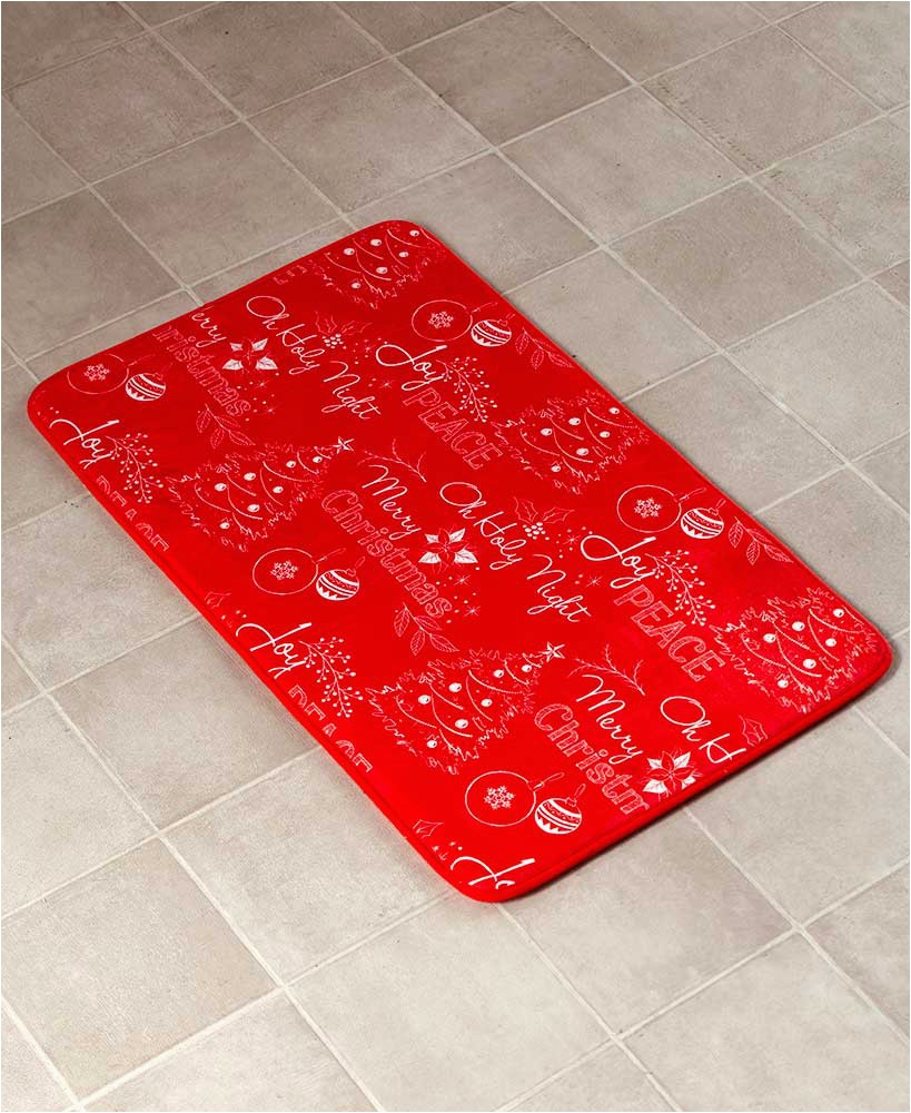 Bright Red Bath Rugs Red Chalkboard Look Holiday Bath Collection