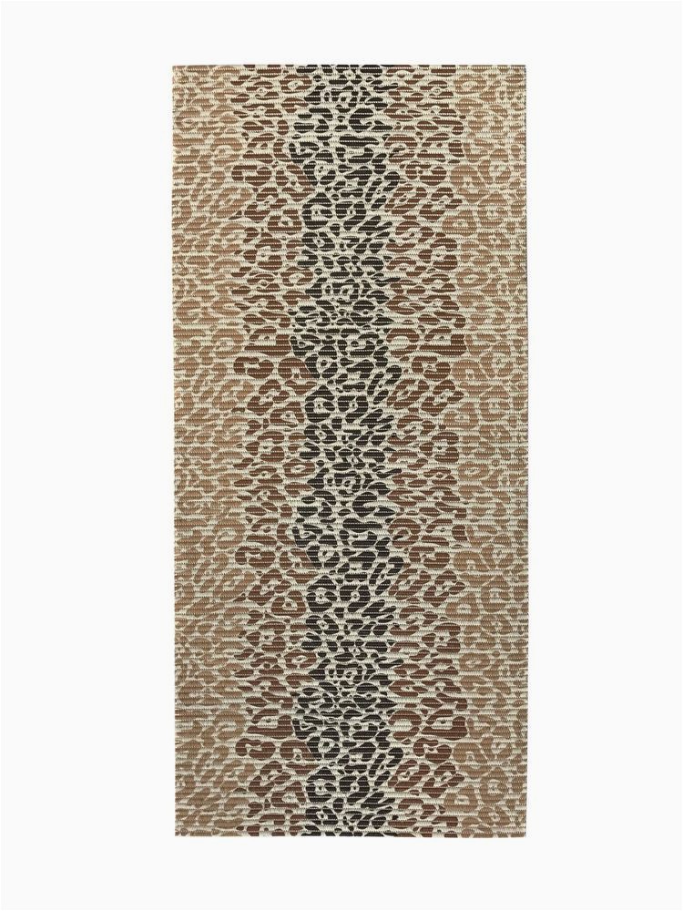 Brown Memory Foam Bathroom Rugs Custom Size Brown Color Non Slip Memory Foam Rubber Leopard