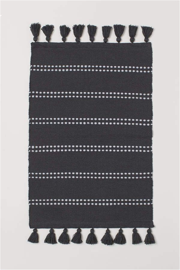 Charcoal Grey Bathroom Rugs H&m Tasseled Bath Mat Gray