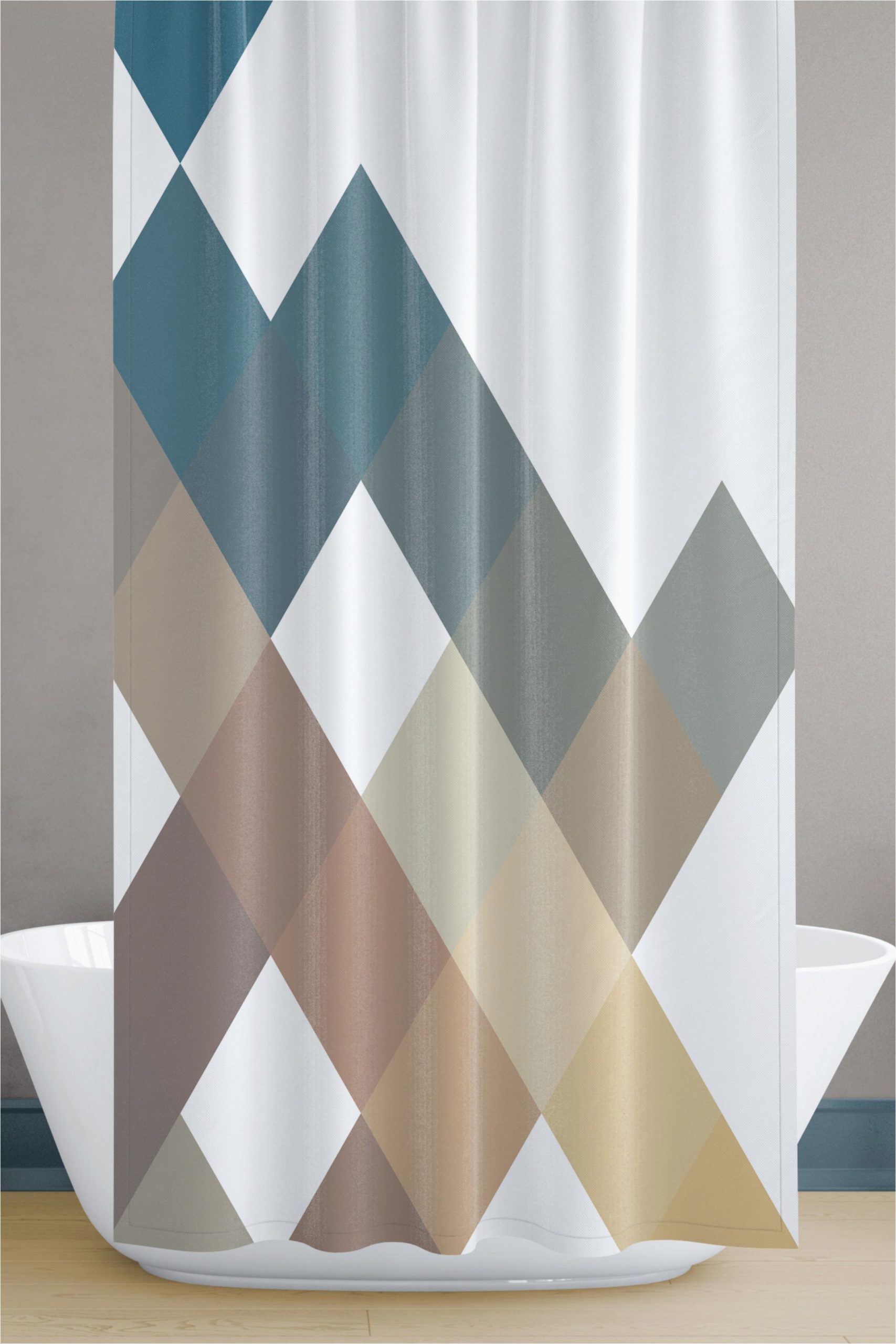 Croscill Fairfax Bath Rug Shower Curtain Set Squares Geometric Pattern