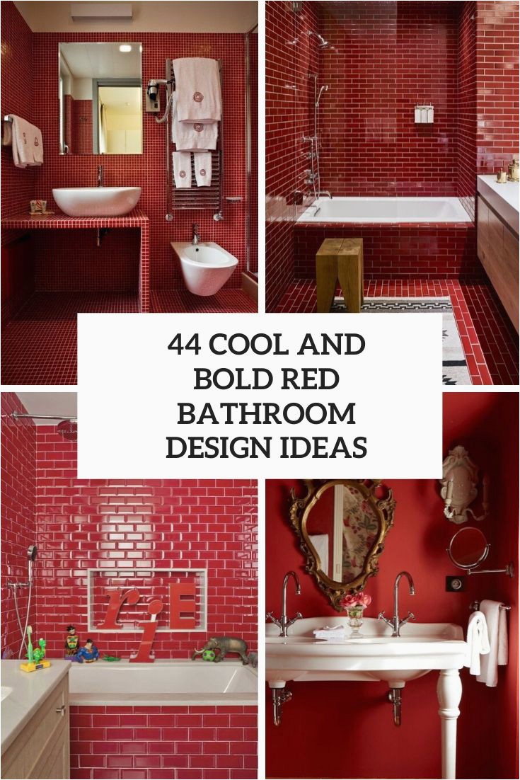 Dark Red Bathroom Rugs 44 Cool and Bold Red Bathroom Design Ideas Digsdigs