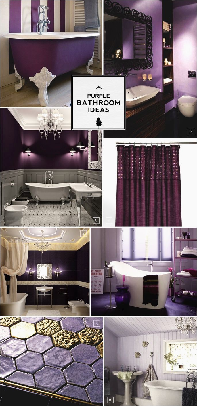 Deep Purple Bathroom Rugs Color Guide Purple Bathroom Ideas and Designs