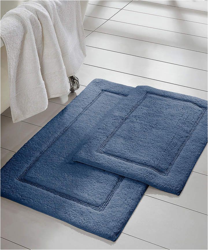 Denim Blue Bath Rug Denim Bath Mat Set Of Two order Minimize Slip