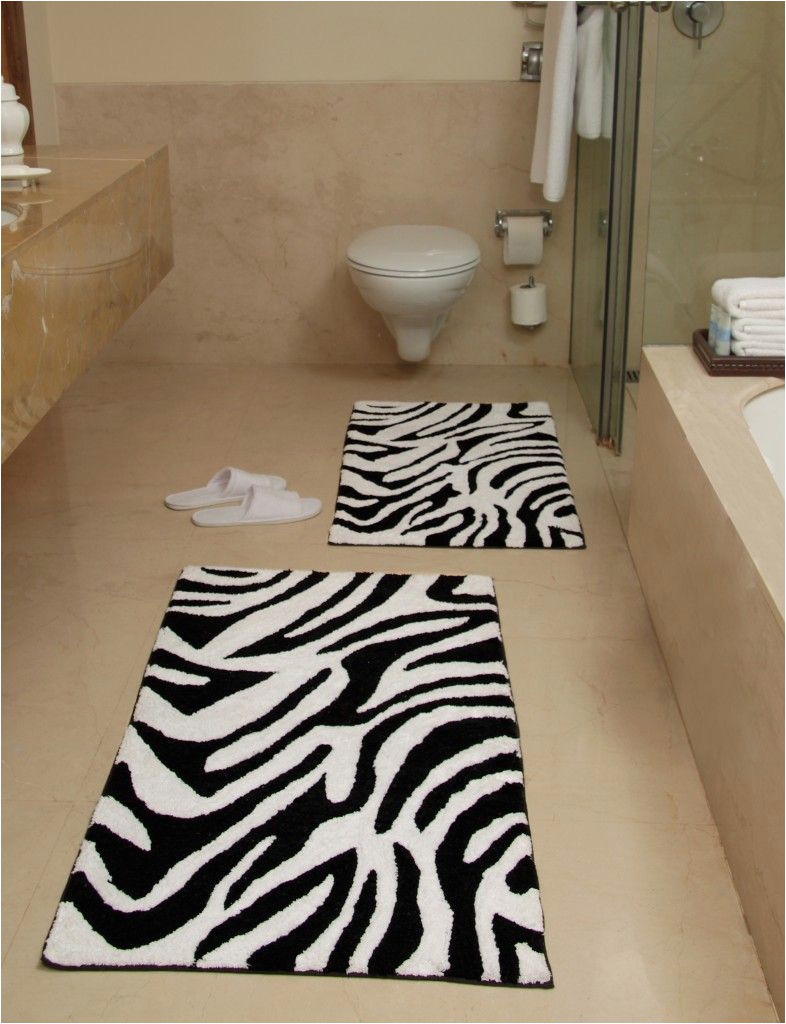 Elegant Bathroom Rug Sets Animal Zebra Black and White Bath Rug All About Furniture