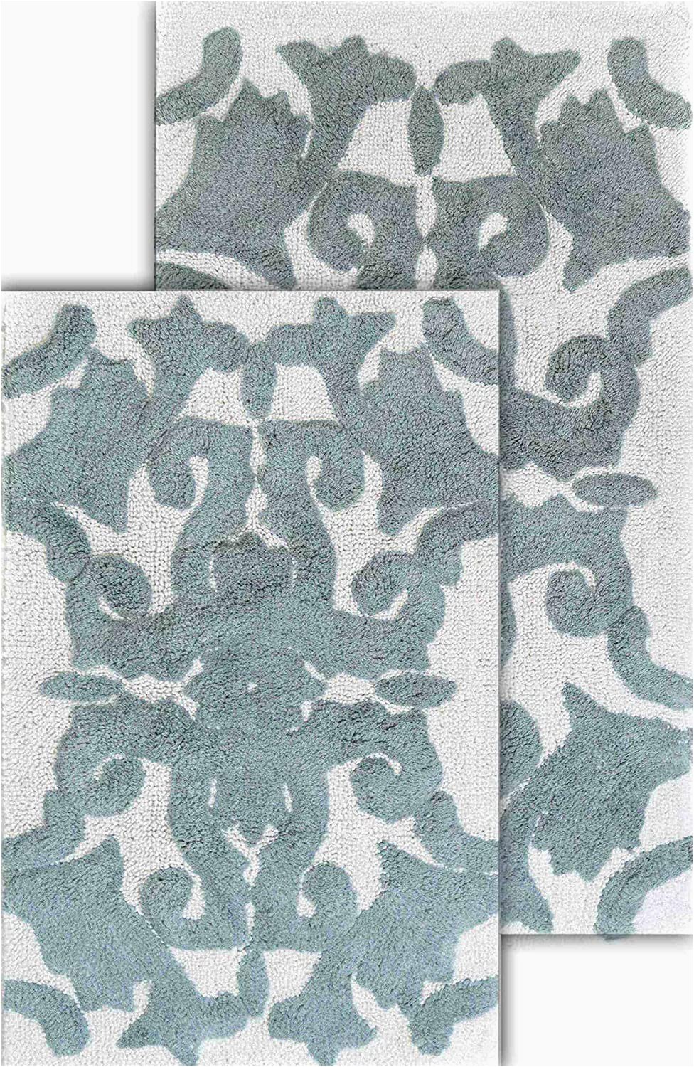 Elegant Bathroom Rug Sets Chesapeake Iron Gate 2pc White & Grey Scroll Bath Rug Set 20"x32" & 23"x39"